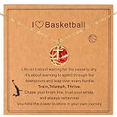 Mikovivi Basketball Cross Necklace for Women, Adjustable Sports Pendant Necklace Basketball Jewelry Gifts for Team Members Players Fans Coaches