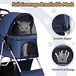 Azaeahom Pet Stroller 4 Wheels Dog Cat Stroller for