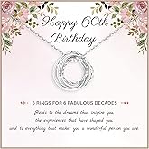 Birthday Gifts for Women 925 Sterling Silver Birthday Necklace 2 3 4 5 6 7 Decade Interlocking Circles Necklace Happy 20th 30th 40th 50th 60th 70th Birthday Necklaces for Daughter Mom Birthday Jewelry