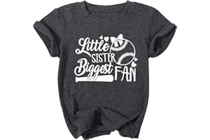 FRYAID Toddler Baseball Sister Shirt Baby Girl Baseball Outfit Big Sister Shirt Birthday Girl T-Shirt Summer Cotton Tee Top