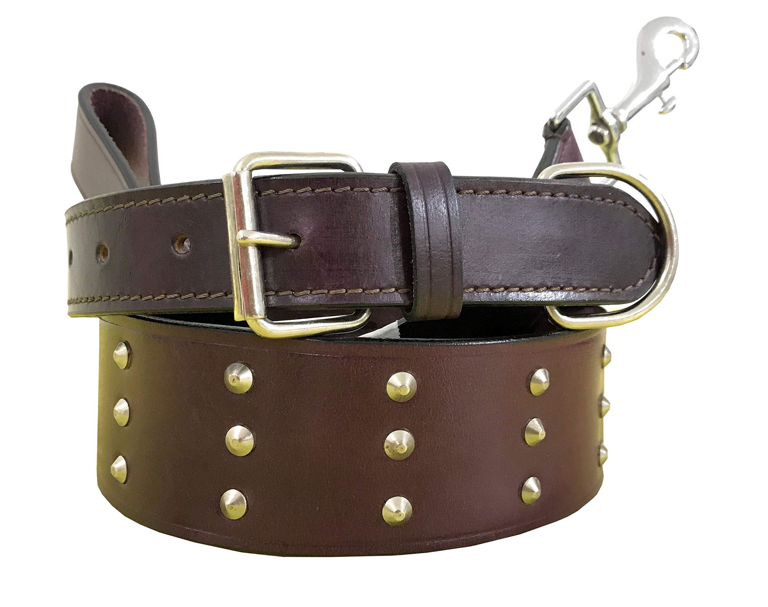 BRADLEY CROMPTON Genuine Leather Matching Pair Dog Collar and Lead Set L
