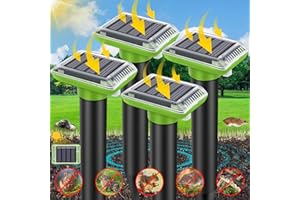 PROTECKER Mole Repellent Outdoor Ultrasonic, 2024 Solar-Powered Gopher Mole Repellent for Lawn, Waterproof Mole Killer Traps for Yard, Effectively Repels Gophers Snake Chipmunks Voles Groundhogs, 4P Green