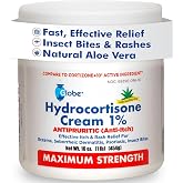 Globe Hydrocortisone Cream 1% with Aloe, Maximum Strength, 16 oz Jar | Anti Itch Formula for Eczema, Dermatitis, Rashes, Mosquito Bites, Moisturizing Aloe Vera, Skin Comfort Care, First Aid