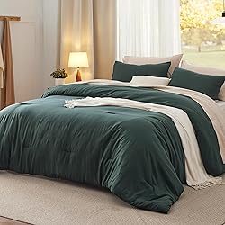 Bedsure King Size Comforter Set, Forest Green Soft