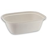 100% Compostable Natural Plant Fiber Rectangle Grab & Go, 64-Ounce, 200-Count Case