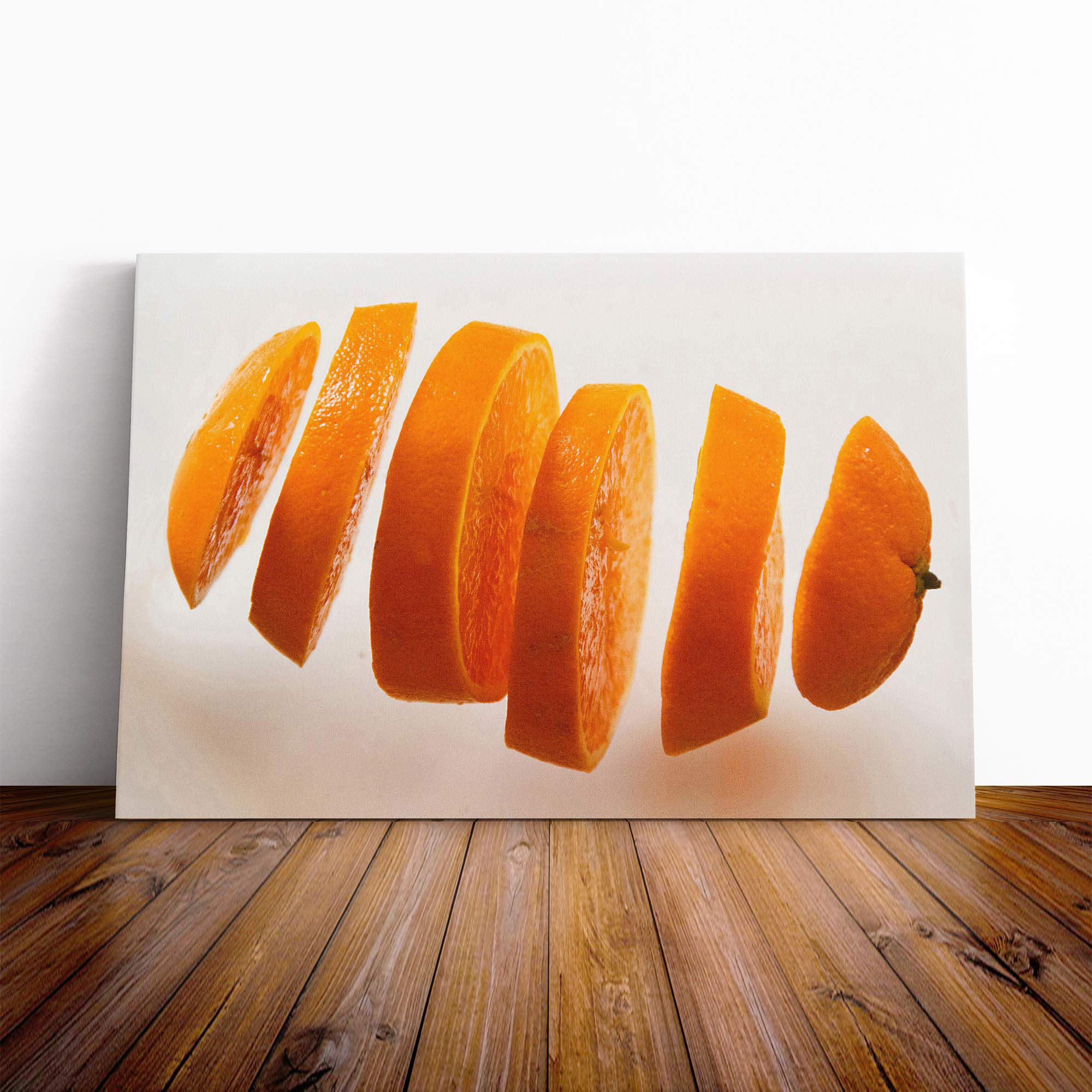 Sliced Orange Canvas Print | Gallery Wrapped 30mm Frame Wall Art | 20x14 inches | Ready to Hang | Modern Still Life Picture | Living Room Bedroom Lounge Office