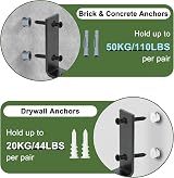 SAYAYO Black Shelf Brackets Heavy Duty 5mm 200x150mm 4 Pack view 3