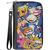 Buckle-Down Women's PU Zip Around Wallet Rectangle-Nick 90's Rewind, 7.5"x4.5"