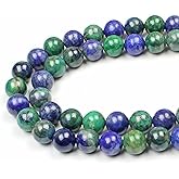 MJDCB 5A Natural Phoenix Lapis Lazuli Round Loose Beads for Jewelry Making DIY Bracelet Necklace 15'' (10mm)