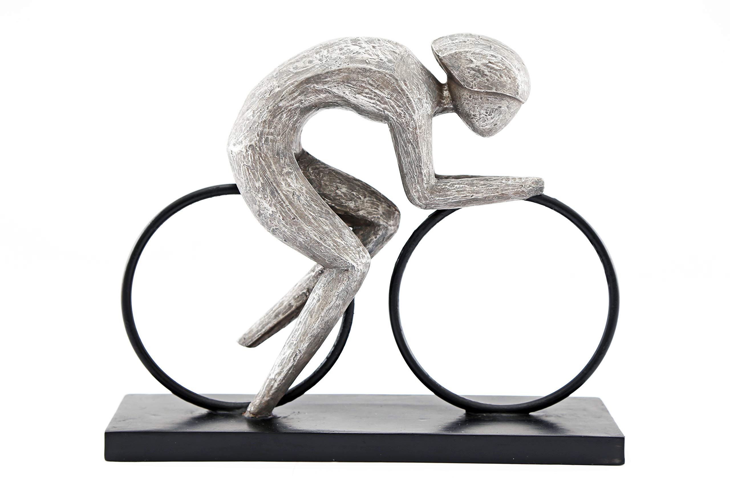 Antique Silver Cycle Statue