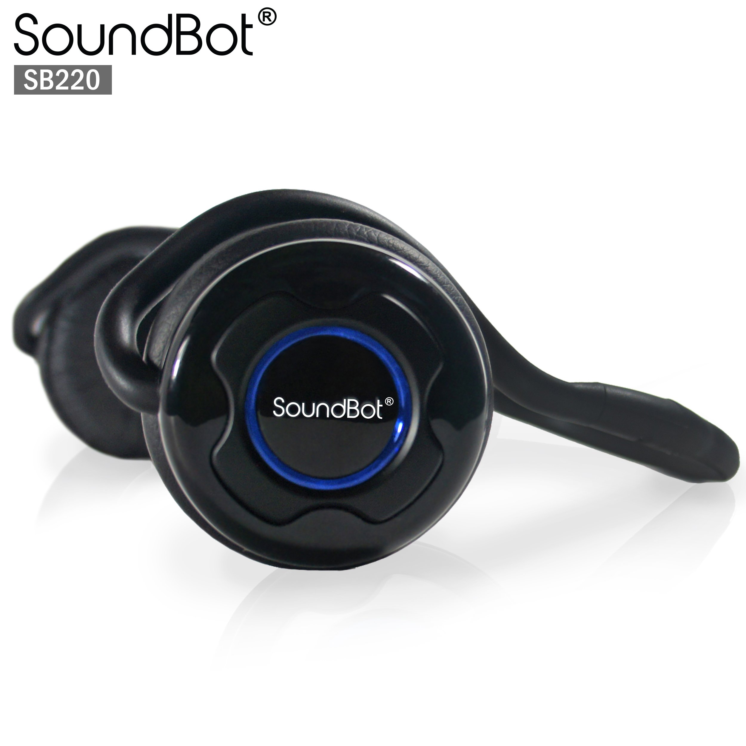 SoundBot SB220 Bluetooth Headset Wireless Stereo Headphone for Music Streaming & HandsFree - Black by Soundbot