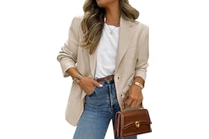 PRETTYGARDEN 2025 Blazers for Women Business Casual Long Sleeve Lapel Open Front Suit Jacket Work Blazer with Pockets