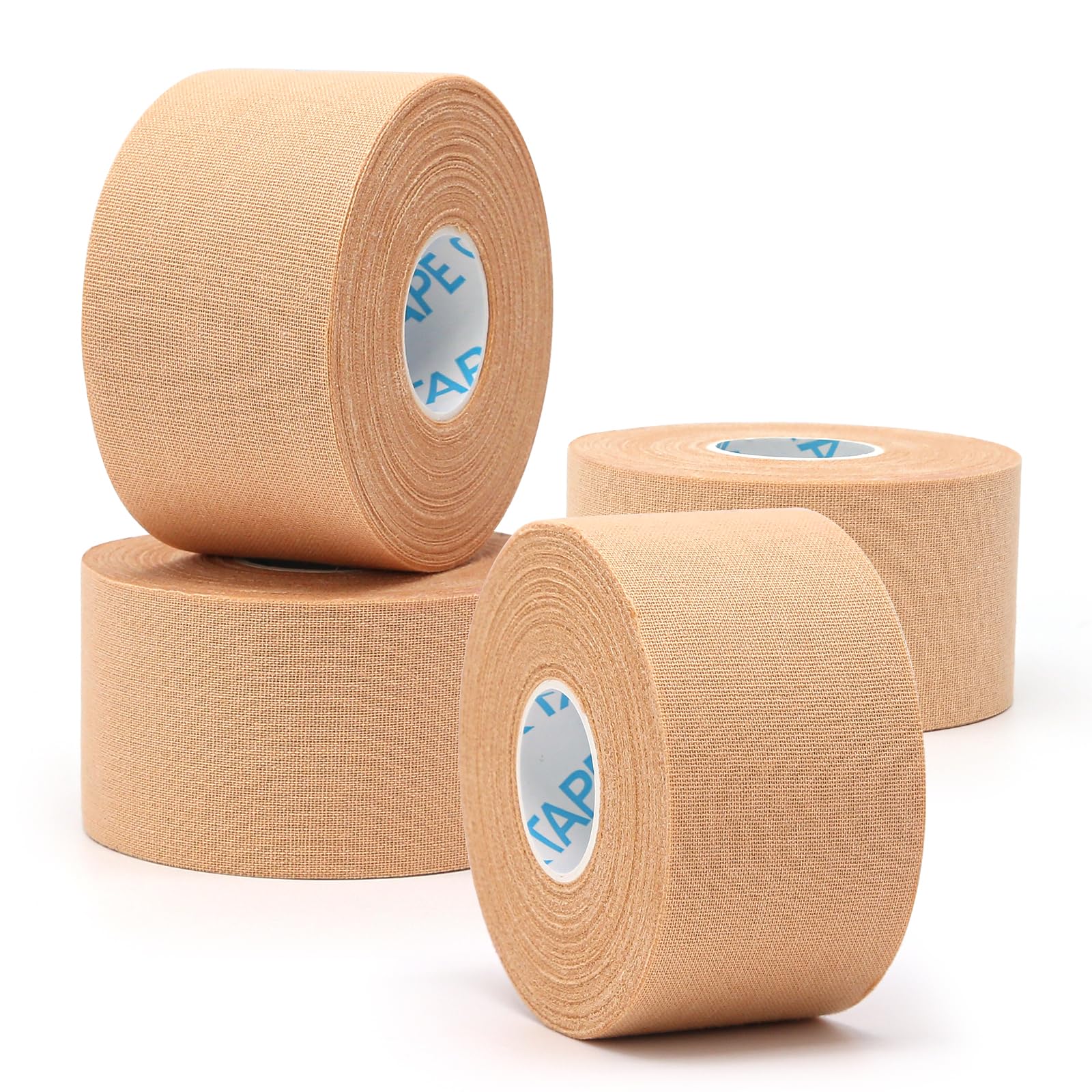 Photo 1 of OK TAPE 4 Rolls Athletic Tape, Sports Tape for Injuries, Rigid, Easy Tear Medical Tape, Wrist Tape, No Sticky Residue | Secure Ankle, Finger, Knee- 1.5inch x 15yards (Beige)
