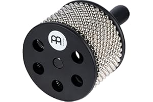 Meinl Percussion Turbo Cabasa Instrument with Sound Ports for Extra Projection and Stainless Steel Cylinder, Large, 2-Year Warranty, Black, (CA5BK-L)