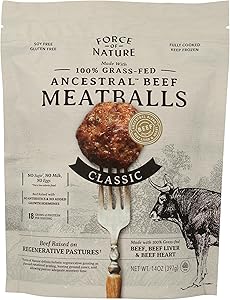 Force of Nature Meats Ancestral Beef Meatballs, 14 OZ
