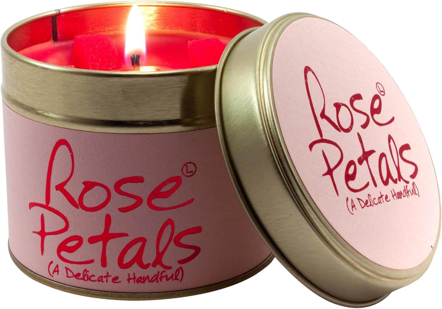 Lily-Flame Rose Petals Tin, Pink, 7.7cm l x 7.7cm w x 6.6cm h