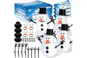 ROSEFOG 4 Pack Christmas Crafts, Air Dry Clay Snowman Craft, Do You Want to Build a Snowman Christmas Stocking Stuffers for Kids, Toddler Crafts Supplies for Christmas Winter Event Game Toys Xmas Present