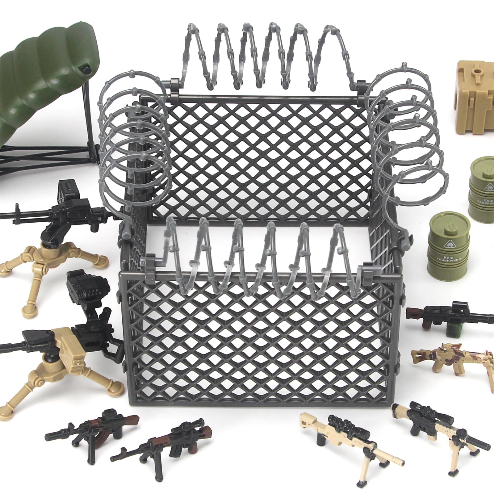 Feleph Militär Waffen Set Baustein Spielzeug Armee Modell für Soldatenfiguren Wüsten Tarnung Kampfanzug Armeetaktische Outfits Ausrüstungskit Stück 6