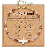Kenailw Christian Cross Bracelet for Women, Stocking Stuffers for Women, Confirmation Baptism Easter Christmas Gift for Friends Daughter Mom Sister in Christ on Birthday