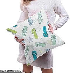Lunarable Nautical Fabric by The Yard, Flip Flops