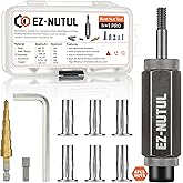 Multi-Grip Rivet Nut Installation Tool Set Pre-Bulbed Shank Flat Head Threaded Insert Nut Plus Nuts Assortment Kit Cross Rivnut for Construction Industrial (1/4-20(Plus Nut Tool-6pcs, Stainless))