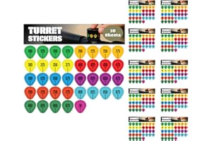 VALUE PLUS Rifle Scope Turret Sticker Sheets- Scope Dope Stickers for Long Range Shooting and Hunting -Use with Dope Card, Raging/Range Card - Turret Tags Fit Most Scope Caps