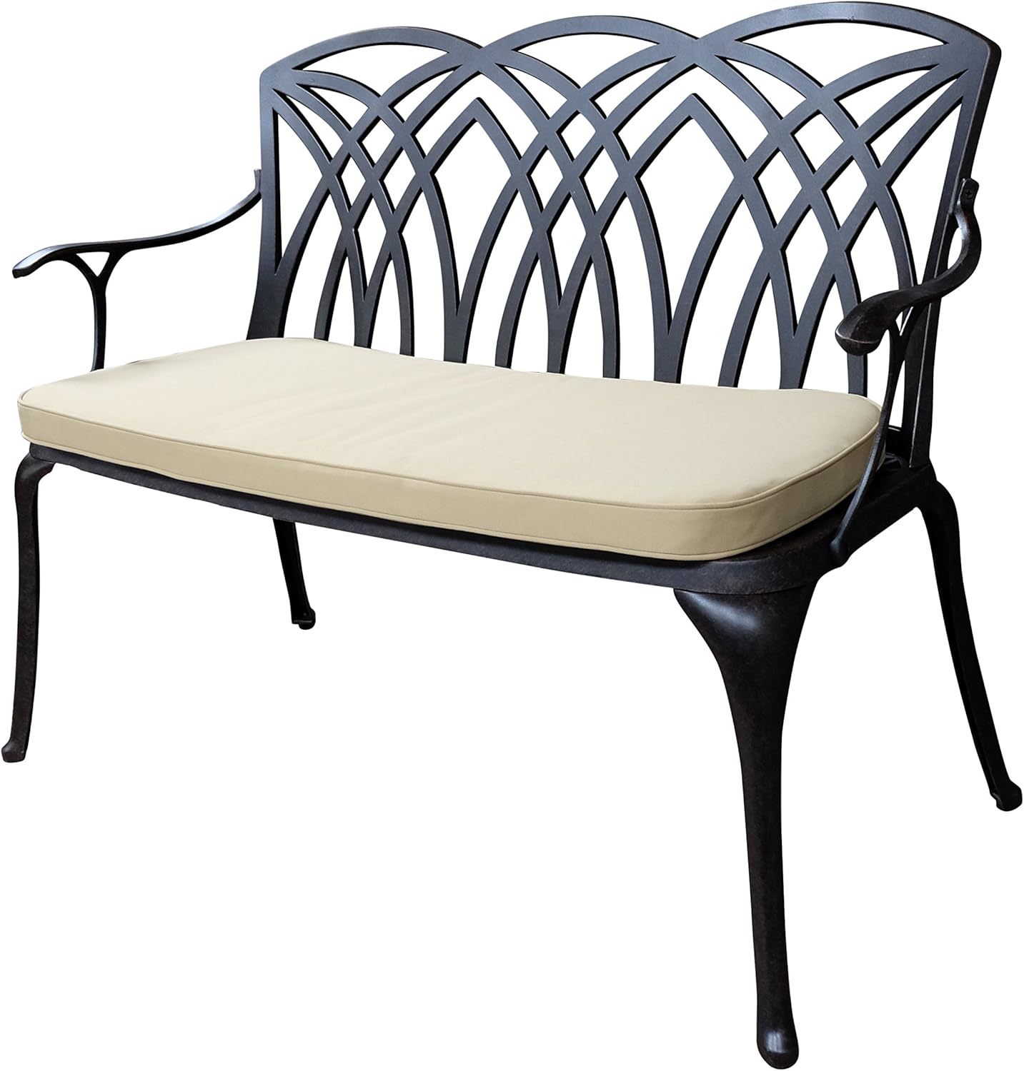 Lazy Susan April SandCast Aluminium Garden Bench, Weatherproof, Buit