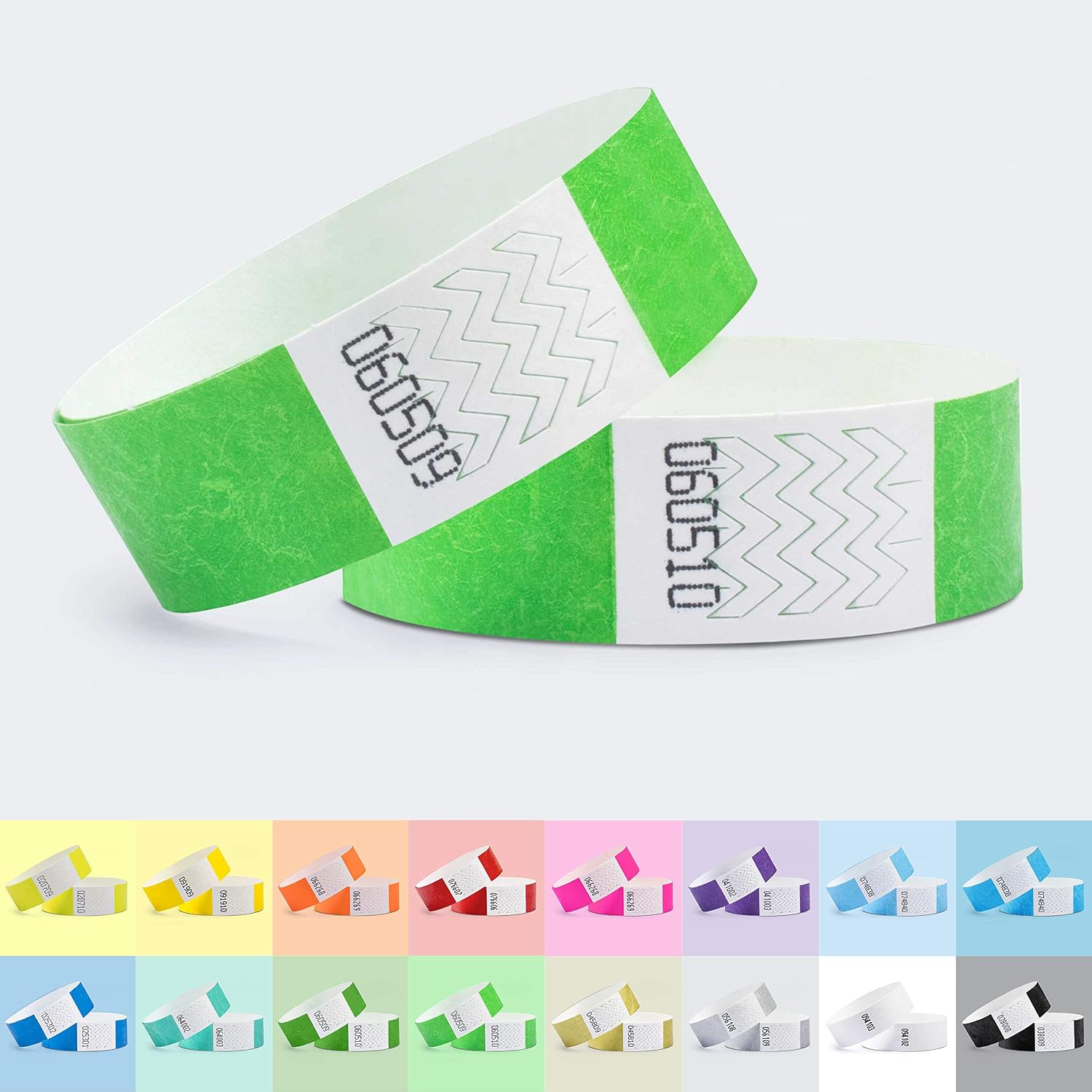 linie zwo ®, Pack of 1000 Wristbands 19 x 254 mm, Neon Green, 0.75 x 10 inches - Image 3