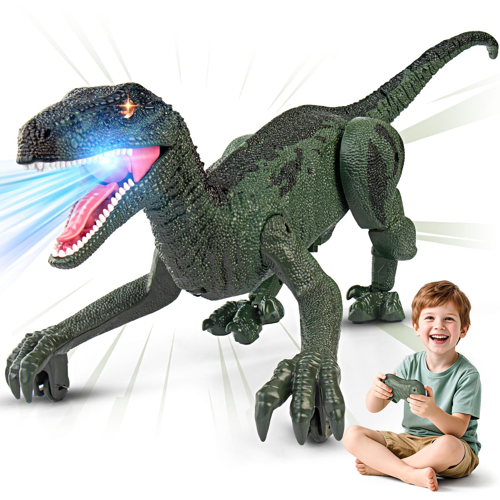 Dinosaur Toys for Kids, 2.4GHz Remote Control Dinosaur with Walking