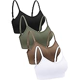 Geyoga 4 Pieces Neck Bralettes Wireless Cami Bra Tank Top Sports Bra for Women Girls