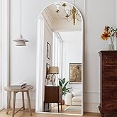 ZMYCZ Mirror Full Length, 71"x26" Arched Full Length Mirror, Arch Mirror with Stand, Large Standing Mirrors, Oversized Full Body Mirrors with Aluminum Frame for Bedroom, Living Room (White)