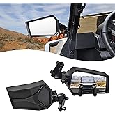 SAUTVS Adjustable Rearview Side Mirrors for Polaris Ranger 1000/XP 1000/Crew 2018-2025 Accessories, Folding Clear Rear View Side Mirrors (One Pair)