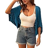 GRACE KARIN Womens Crochet Summer Cardigan Shrug 2025 Lightweight Open Front Hollow-out Batwing Cardigan Sweater Outwear