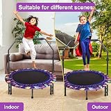 Siairo Purple Mini Kids Trampoline 36 Inch Foldable Bungee Rebounder Adjustable view 2