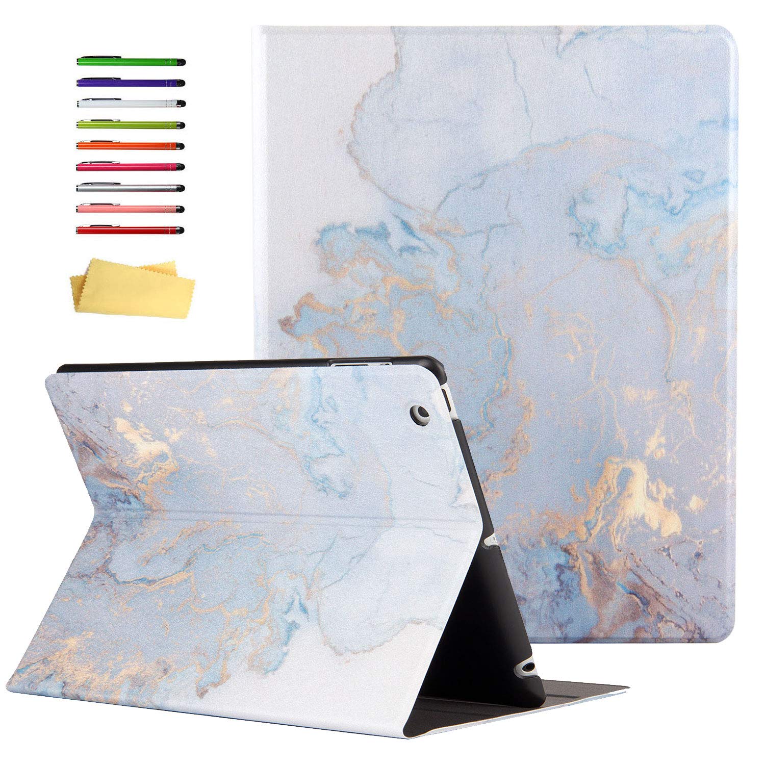 Photo 1 of UUcovers for iPad 2/iPad 3/iPad 4 Case 2011/2012 (Old Model),with Auto Wake/Sleep Smart Stand Folio Cover Hard Back Shockproof PU Leather Shell for Apple iPad 2nd/3rd/4th Generation 9.7", Gold Marble
