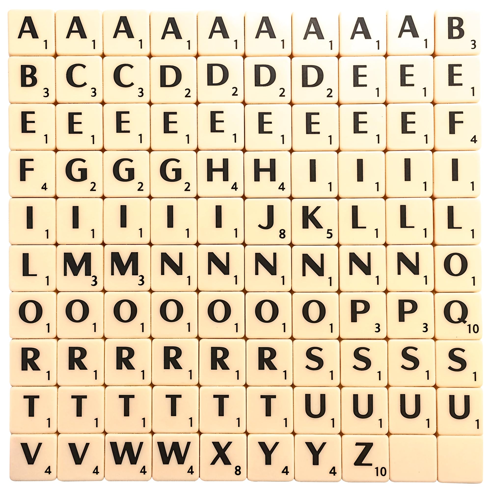 Trimming Shop Ivory Plastic Tiles with Black Letters & Numbers for DIY Arts and Craft Scrapbooking Board Games Replacement Spelling Pendants Jewelry Making, 200pcs