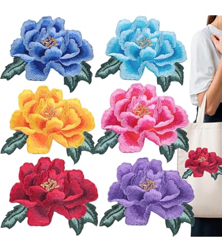 Amazon.com: MSCFTFB 4 Pieces 3D Long Rose Flower Embroidered