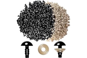 Hukiwow 600Pcs 10mm Safety Eyes and Washers 10 mm Safety Eyes for Crocheting Plastic Crochet Eyes Black Craft Eyes Animals Eyes Small Doll Eyes