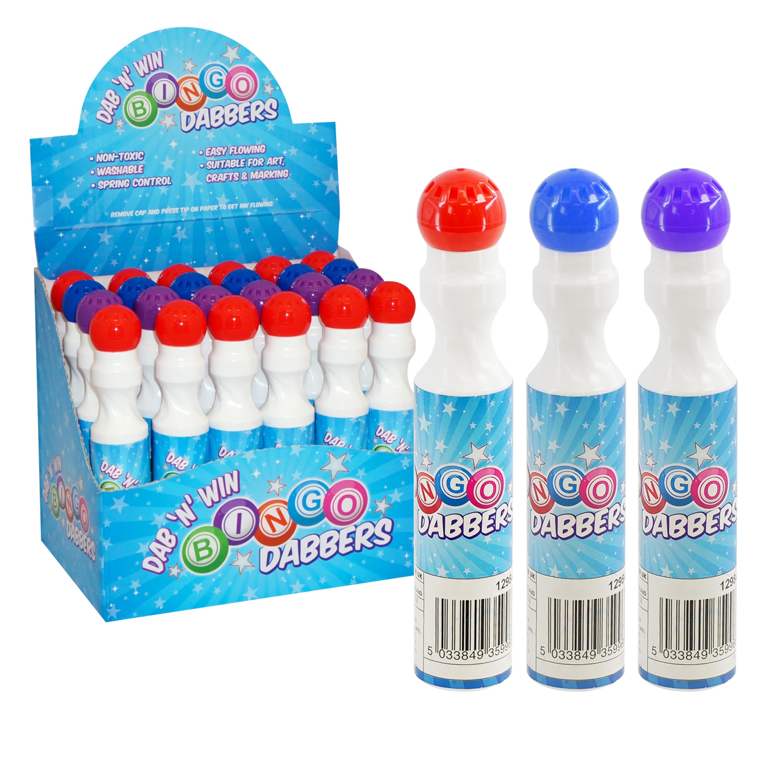 The Magic Toy Shop Bingo Dabbers for Bingo Games Marker Pens Multicoloured Family Games Pack of 24