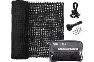 DELLNA Golf Hitting Practice Net – Heavy Duty Golf Net for Backyard Driving Real Golf Balls, Multi-Sport Barrier Net for Baseball, Hockey, Soccer – with Bungee Cords & Zip Ties