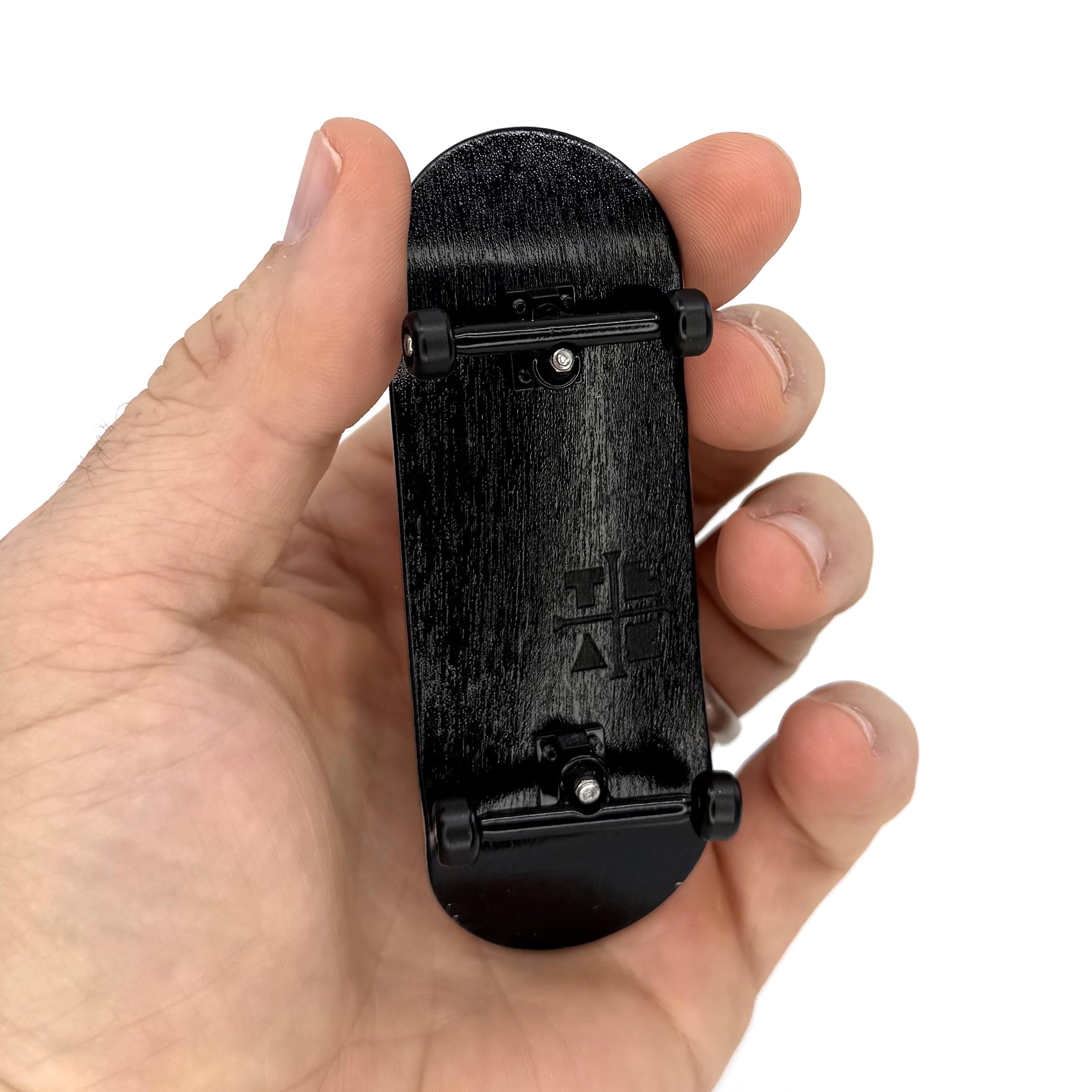 Teak Tuning 34mm Prodigy PROlific Complete Fingerboard - All Blacks | 34mm x 97mm Handmade Wood Veneer Deck | Upgraded O-Ring Tuning | 100D Polyurethane Wheels | Steel Locknuts