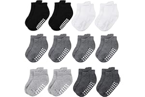 jealkip baby socks, cotton children's non-slip socks ankle socks, non-slip grip ankle socks, for toddlers, boys, girls