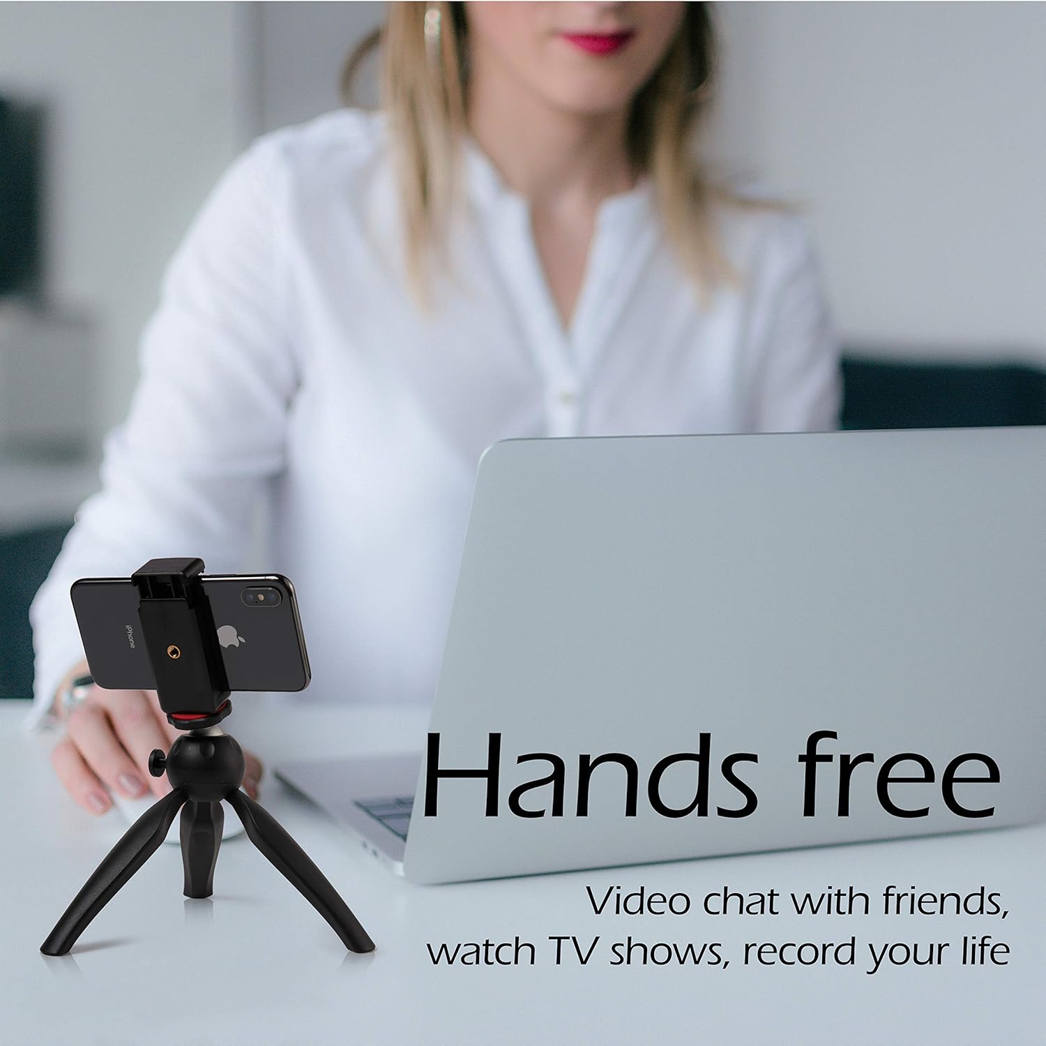 Polarduck Mini Tripod, Mini Phone Tripod Stand, Mini Tripod for iPhone/Compact DLSR/Samsung/Android Cellphone/Webcam/Projector with Universal Phone Mount & GoPro Mount, Fully Adjustable Angle Rotation : Camera & Photo