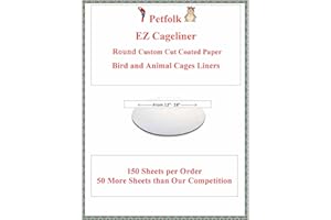 EZ Cage 150 Sheets Round Wax (Lightweight 20lb) Birdcage Liner Custom Cut (Round Coated 18")