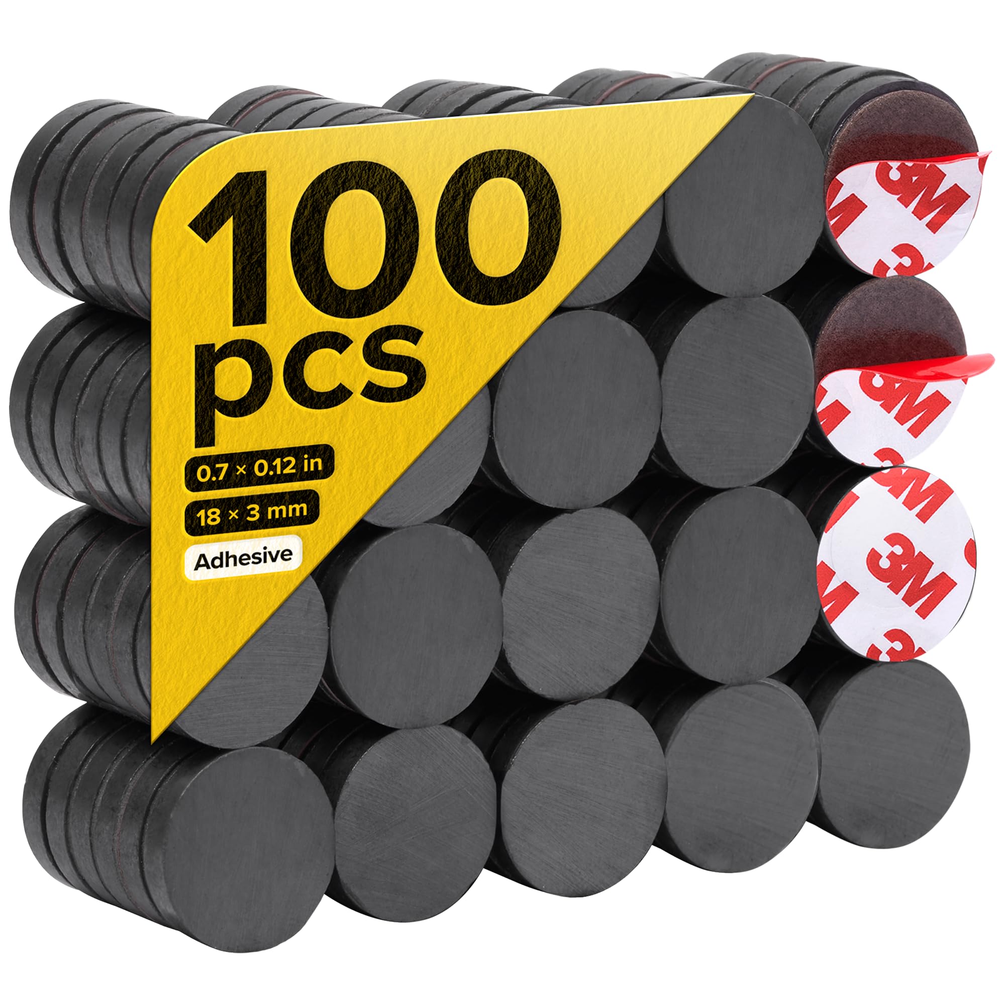 Photo 1 of X-bet MAGNET Strong Magnets with Adhesive Backing - Heavy Duty Sticky Magnets, Refrigerator (0.7"x0.12", 100 PCs)