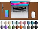 Aothia Leather Desk Protector Mouse Pad Non-Slip PU 60x35 Brown