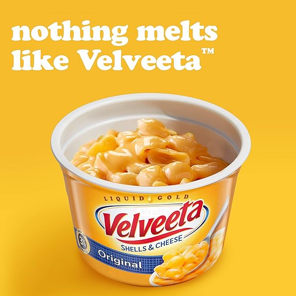 VELVEETA SHELLS AND CHEESE MAC AND CHEESE, 4 CUPS, FOR EASY SNACK OR DINNER SIDE, ORIGINAL FLAVOR, 2.39 OZ