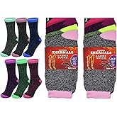 Goyoma 6 Pack Women's Winter Thermal Multicolored Ankle Quarter Socks for Cold Weather Size:9-11