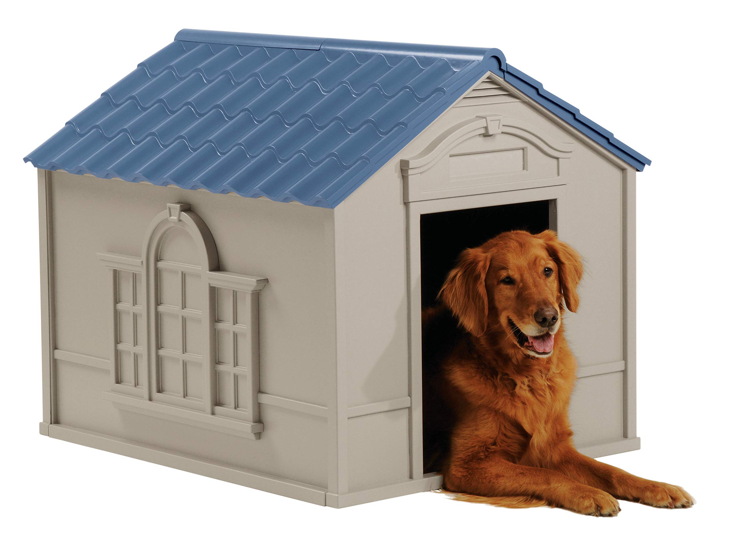 Suncast Outdoor Dog House with Door Water Resistant and Attractive