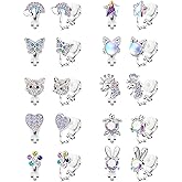 Cute Clip on Earrings for Girls Women Hypoallergenic - Clip On Earrings for Non Pierced Multicolored Heart Butterfly Flower Clip Earrings Sets